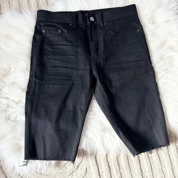 Saint Laurent Black Denim Bermuda Shorts - Picture 5 of 16